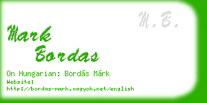 mark bordas business card